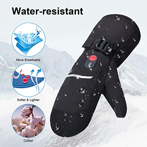 Guantes De Esquí con CalefaccióN Hombres Mujeres NiñOs Mitones Guantes EléCtricos De BateríA Recargable para Esquí De Invierno Patinaje sobre La Nieve Camping Senderismo Artritis con CalefaccióN