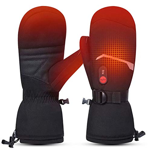 Guantes De Esquí con CalefaccióN Hombres Mujeres NiñOs Mitones Guantes EléCtricos De BateríA Recargable para Esquí De Invierno Patinaje sobre La Nieve Camping Senderismo Artritis con CalefaccióN