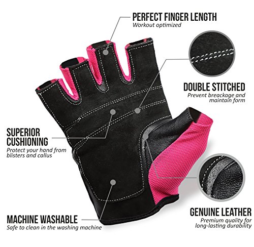 Guantes De Fitness Para Las Mujeres, Chicas Y Damas, Gimnasia De Entrenamiento De Levantamiento De Peso Y Entrenamiento Crossfit, Cuero De Primera Calidad Y Tejido Transpirable Por Armageddon Sports Guantes De Fitness Para Las Mujeres, Chicas Y Damas, Gimnasia De Entrenamiento De Levantamiento De Peso Y Entrenamiento Crossfit, Cuero De Primera Calidad Y Tejido Transpirable Por Armageddon Sports