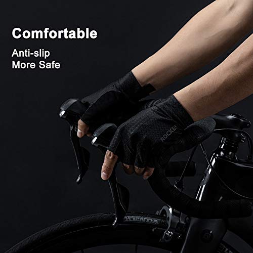 Guantes De Invierno AntideslizantesHombre Ciclismo Bicicleta Medio Dedo Guantes Antigolpes Transpirable MTB Bicicleta De Montaña Guantes Deportes Unisex Ciclismo Ropa S S109R Entrega Rápida Gratuita