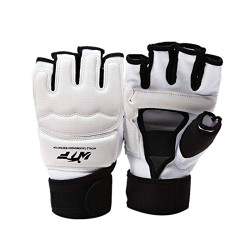 Guantes de Karate de Taekwondo de Medio Dedo Lucha contra el Equipo de Gimnasio de Lucha de Karate Niños y niñas S/M/L/XL (Blanco) Guantes de Karate de Taekwondo de Medio Dedo Lucha contra el Equipo de Gimnasio de Lucha de Karate Niños y niñas S/M/L/XL (Blanco)
