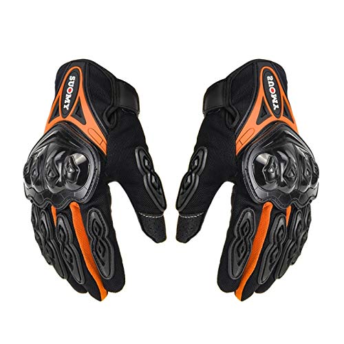 Guantes de Moto Hombre Guantes de Motocross Dedo Completo Guantes Gant Guantes de Moto Equitación Moto Verano Verde Negro Naranja -SU-10 Orange-2-XXL