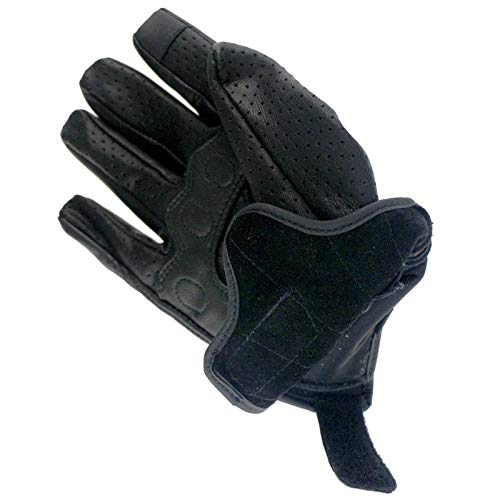 Guantes de Moto Pantalla táctil de Cuero Hombre Guante de Ciclismo Moto Racing Guantes De Moto Luvas De Motocicleta -Perforated-3-S