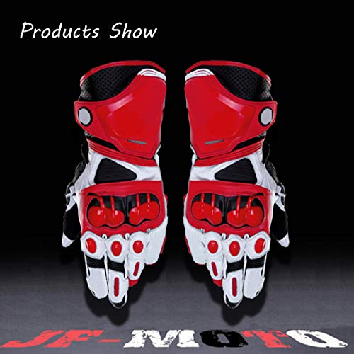 Guantes de Moto,Men Outdoor Motorbike Waterproof Gloves Motocicleta Full Finger Touch Screen Racing Motocross Guantes,para Bicicleta, Escalada,Motocross y Otros Deportes al Aire Libre (Rojo, L)