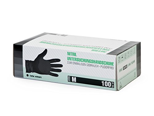 Guantes de nitrilo transparente Guantes libres de látex sin polvo Limpieza Guantes sanitarios para la cocina Cocina Limpieza Limpieza Seguridad Manejo de alimentos, 100 pcs caja (M, Negro)