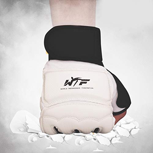 Guantes de taekwondo de medio dedo para combatir karate lucha equipo de gimnasio hombres y mujeres guantes S/M/L/XL (blanco)