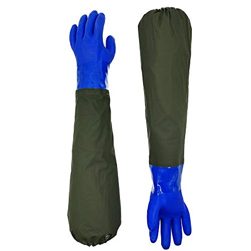 Guantes De Trabajo De Seguridad De Limpieza De Estanques Industriales Pesados Para Trabajadores De La Construcción De Goma De Manga Larga De Pvc Con Banda Elástica Resistente Al Desgaste Impermeable