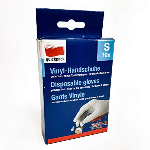 Guantes desechables de vinilo, talla S, 10 unidades Guantes desechables de vinilo, talla S, 10 unidades