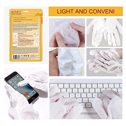 Guantes hidratantes con mascarilla, 3 piezas, mascarilla para manos, guantes para spa, guantes humectantes para manos secas, reparación de daños ásperos para hombres y mujeres Guantes hidratantes con mascarilla, 3 piezas, mascarilla para manos, guantes para spa, guantes humectantes para manos secas, reparación de daños ásperos para hombres y mujeres