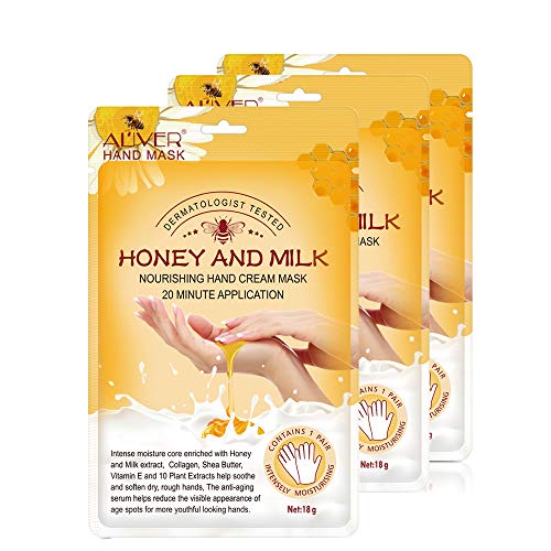 Guantes hidratantes con mascarilla, 3 piezas, mascarilla para manos, guantes para spa, guantes humectantes para manos secas, reparación de daños ásperos para hombres y mujeres Guantes hidratantes con mascarilla, 3 piezas, mascarilla para manos, guantes para spa, guantes humectantes para manos secas, reparación de daños ásperos para hombres y mujeres