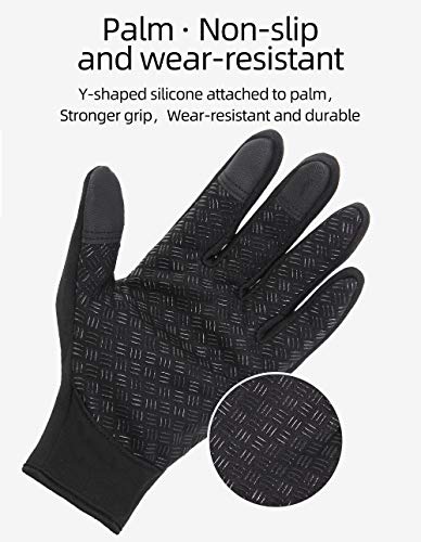 Guantes Invierno, Hombre Mujer Guantes Termicos para frio moto ciclismo running bici gym, Guantes para Pantalla Táctil, Impermeables y Resistentes al Viento, Cálidos y Antideslizantes