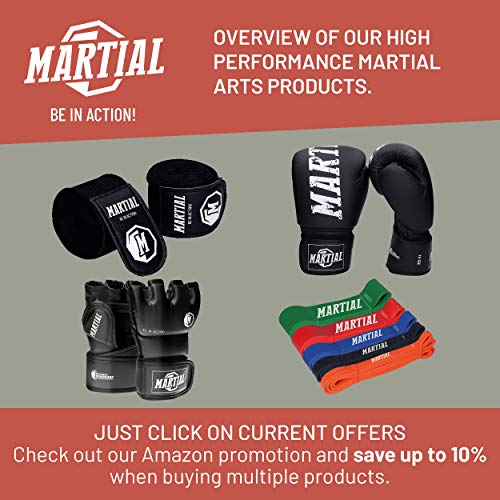 ¡Guantes Martial de MMA con Acolchado Ideal! Guantes de Boxeo para una Alta Estabilidad de la muñeca. Guantes de Pelea de Larga Durabilidad para Artes Marciales, Boxeo, Sparring.