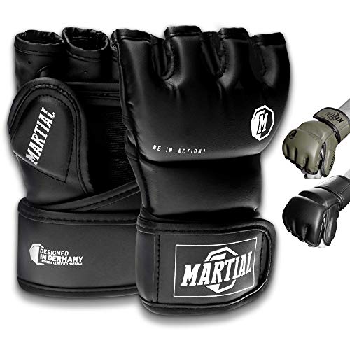 ¡Guantes Martial de MMA con Acolchado Ideal! Guantes de Boxeo para una Alta Estabilidad de la muñeca. Guantes de Pelea de Larga Durabilidad para Artes Marciales, Boxeo, Sparring.