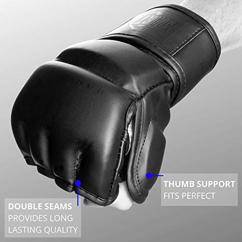 ¡Guantes Martial de MMA con Acolchado Ideal! Guantes de Boxeo para una Alta Estabilidad de la muñeca. Guantes de Pelea de Larga Durabilidad para Artes Marciales, Boxeo, Sparring.