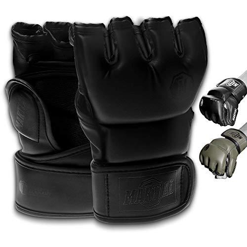 ¡Guantes Martial de MMA con Acolchado Ideal! Guantes de Boxeo para una Alta Estabilidad de la muñeca. Guantes de Pelea de Larga Durabilidad para Artes Marciales, Boxeo, Sparring.