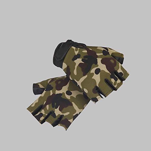 Guantes Medio Dedo Guantes tácticos función Multi Tiro el Deporte Guantes de Airsoft Paintball portátiles Ciclo de los Guantes física para los niños 1Pair Camuflaje