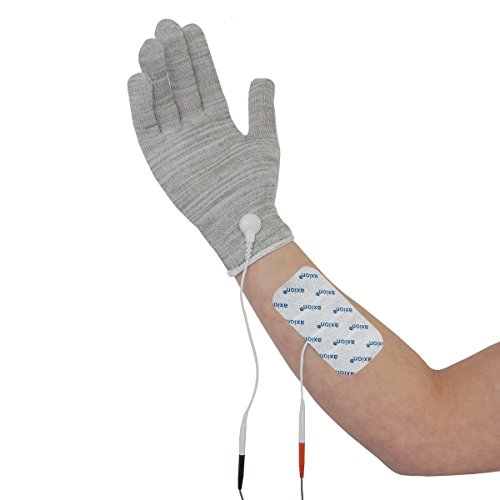 Guantes para electroestimulation TENS EMS - + 4 electrodos - Mejora la circulación y dolor de manos- Para electroestimuladores con conexión de clavija 2mm- Calidad axion