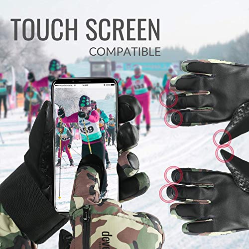 Guantes para Esquí para Hombres y Mujeres, Guantes para Snowboard Impermeables con Muñequeras Extraíbles y Aislamiento Thinsulate de 3M, Guantes para Nieve con Material Resistente de PU(Camuflaje,XS) Guantes para Esquí para Hombres y Mujeres, Guantes para Snowboard Impermeables con Muñequeras Extraíbles y Aislamiento Thinsulate de 3M, Guantes para Nieve con Material Resistente de PU(Camuflaje,XS)