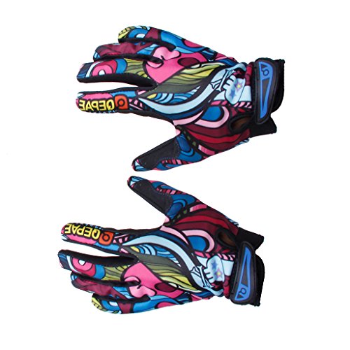 Guantes para hombres con diseño de calaveras HappyJacky® para bicicleta y motocicleta, color Color-M, tamaño Medium