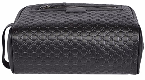 Gucci Micro GG Guccissima - Neceser grande de piel para hombre, color negro