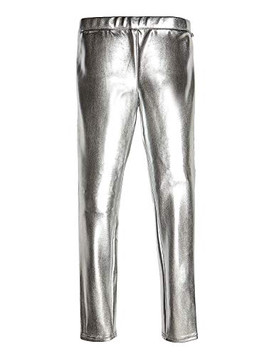 Guess leggings laminados para niñas Plateado Revestido en plata. 10 años