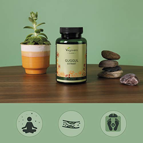 Guggul Vegavero® | La Dosis Más Alta: 5200 mg | 120 Cápsulas | 4% de Flavonas | Libre de Aditivos | Vegano | Colesterol & Tiroides | Suplemento Ayurveda Guggul Vegavero® | La Dosis Más Alta: 5200 mg | 120 Cápsulas | 4% de Flavonas | Libre de Aditivos | Vegano | Colesterol & Tiroides | Suplemento Ayurveda