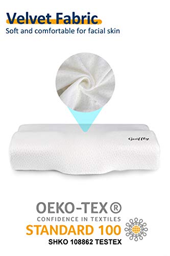 Guiffly Almohada Cervical (60x34cm), Almohada de Cama de Espuma con Memoria de Contorno Ortopédico con Diseño Ergonómico para Soporte de Cabeza, Cuello y Hombro con Funda Desmontable