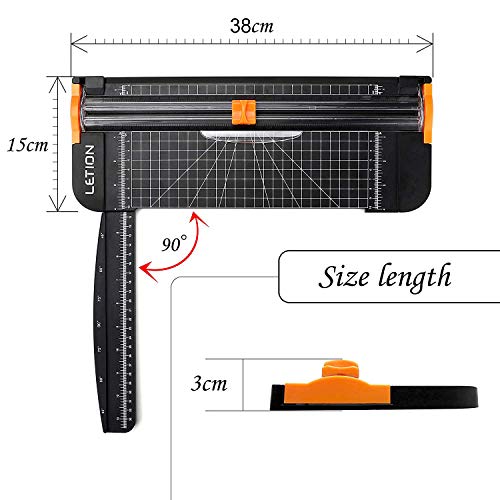 Guillotina Cortador de Papel, LETION 12 inch A4 de Titanio cortador de papeles cizalla papel con Automático de Seguridad Salvaguardar y Slide Regla Diseño para Cupón Craft etiqueta de Papel o foto