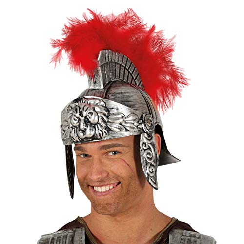Guirca 13596 - Casco Romano Plata con Pluma Guirca 13596 - Casco Romano Plata con Pluma