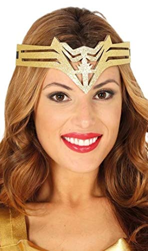 Guirca - Diadema superheroína, color dorado, adulto, 13044.