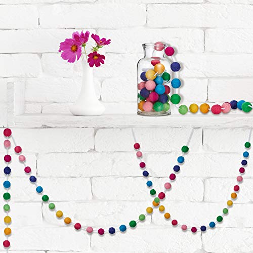 Guirnalda de Bolas de Fieltro de Lana Guirnalda de Pompones de Colores Guirnaldas de 24 Bolas de Fieltro Hecho a Mano de 6,5 Pies de Largo para Decorar Árbol de Navidad Pared (3 Piezas) Guirnalda de Bolas de Fieltro de Lana Guirnalda de Pompones de Colores Guirnaldas de 24 Bolas de Fieltro Hecho a Mano de 6,5 Pies de Largo para Decorar Árbol de Navidad Pared (3 Piezas)