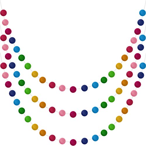 Guirnalda de Bolas de Fieltro de Lana Guirnalda de Pompones de Colores Guirnaldas de 24 Bolas de Fieltro Hecho a Mano de 6,5 Pies de Largo para Decorar Árbol de Navidad Pared (3 Piezas) Guirnalda de Bolas de Fieltro de Lana Guirnalda de Pompones de Colores Guirnaldas de 24 Bolas de Fieltro Hecho a Mano de 6,5 Pies de Largo para Decorar Árbol de Navidad Pared (3 Piezas)