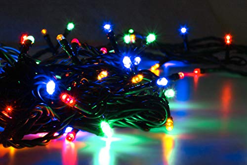 Guirnalda de luces LED Universum WBLKW1065 RGB con 100 LEDs, longitud: 10 metros (iluminación ambiental, antisalpicaduras, para interior y exterior, Navidad, fiesta, salón, jardín, terraza).
