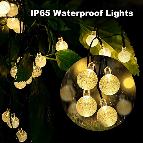 Guirnaldas Luces Exterior Solar, OMERIL Luces Navidad Guirnalda Solares con USB Recargable, 50 LED y Impermeable IP65, Cadena de Luces LED para Navidad, Exterior, Jardín, Boda, Fiesta, Decoración