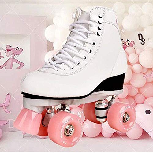 GUIYTQ5R Patines para niños Patines para Ruedas de Doble Fila Adulta Patines de Cuatro Ruedas para Hombres y Mujeres Zapatos de Patines al Aire Libre (Color : White, Size : 44EU)