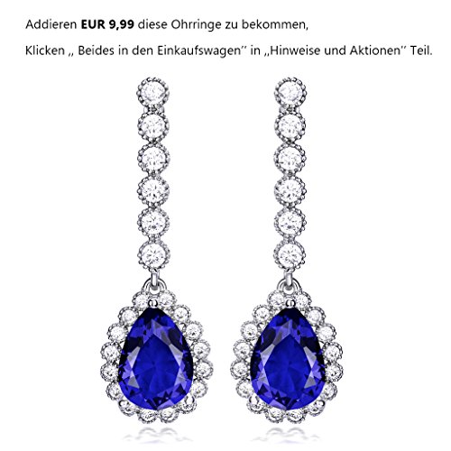 GULICX Oro Blanco galvanizado circonita Azul Cristal Pulsera Romana Tenis Pulsera Enlace Cadena de Color Azul Zafiro