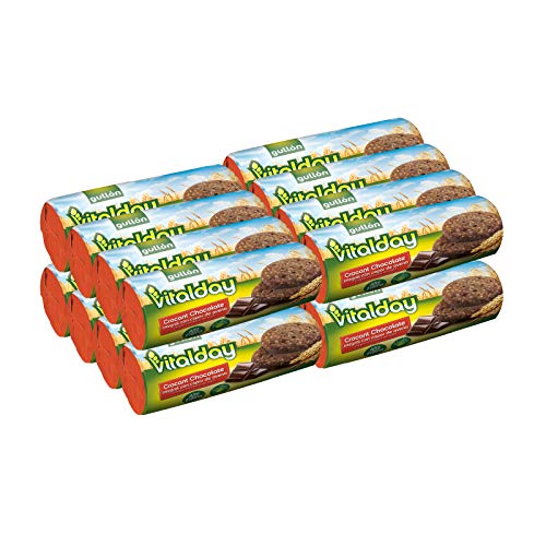 Gullón - Galletas crocant chocolate integral con avena Vitalday, 4.500 g, Pack de 16