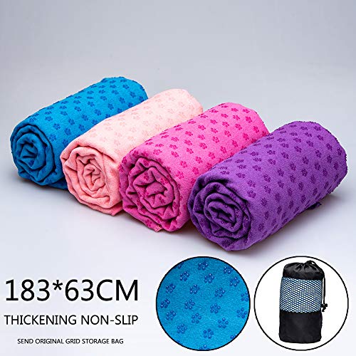 Gumif Sudor-Absorbente Antideslizante Toalla de Yoga (183cmx63cm), Secado rápido y fácil de Llevar,para el Yoga Caliente,Bikram y Pilates Rosa