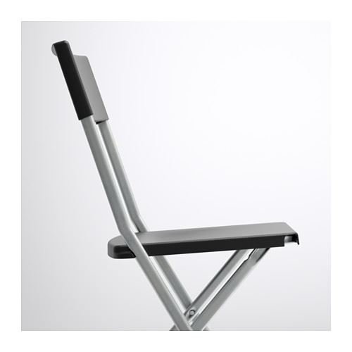 GUNDE - Silla plegable, color negro