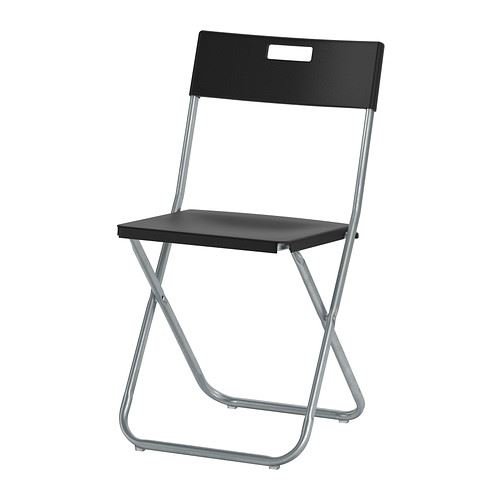GUNDE - Silla plegable, color negro GUNDE - Silla plegable, color negro