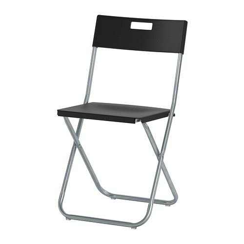 GUNDE - Silla plegable, color negro