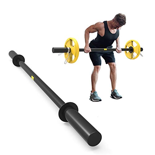 Guo-Me Barra De Entrenamiento De Fuerza Barra De Levantamiento Olímpico De Acero Negro Usado For La Prensa De Bench Lift Presión En Cuclillas Fitness y Ejercicio (Color : Black, Size : 80cm)