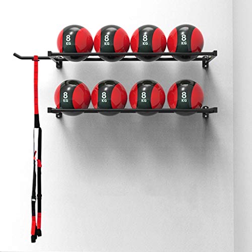 Guo-Me Rack Deportivo Estante Ajustable Montado En La Pared Bola De Ejercicios Bola De Ejercicios Ballsket Ball Rack For Balones De Baloncesto Bolas De Pared Y Bolas De Golpe Fitness y Ejercicio