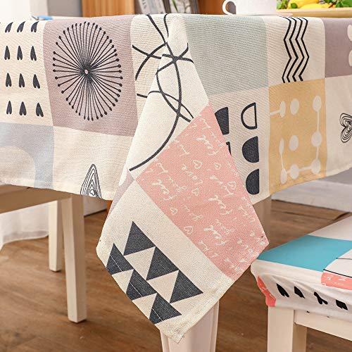 GUOCU Mantel Impermeable Antimanchas Algodón Lino Rectangular Decorativo Mantel de Mesa para Cocina Comedor Fiesta Mantel Silla Juego de Tela Celosía de patrón 120 * 160 GUOCU Mantel Impermeable Antimanchas Algodón Lino Rectangular Decorativo Mantel de Mesa para Cocina Comedor Fiesta Mantel Silla Juego de Tela Celosía de patrón 120 * 160