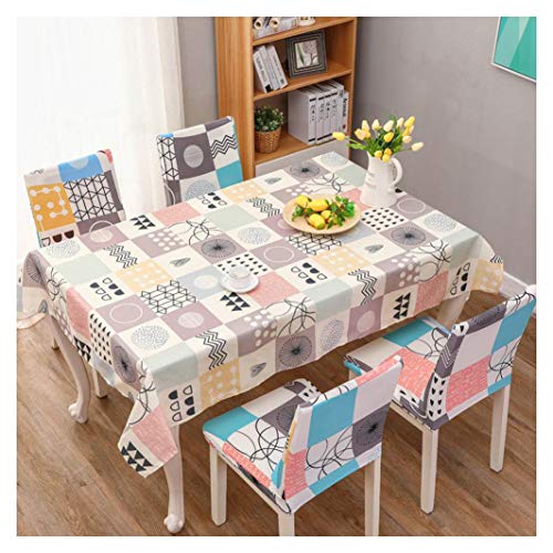 GUOCU Mantel Impermeable Antimanchas Algodón Lino Rectangular Decorativo Mantel de Mesa para Cocina Comedor Fiesta Mantel Silla Juego de Tela Celosía de patrón 120 * 160