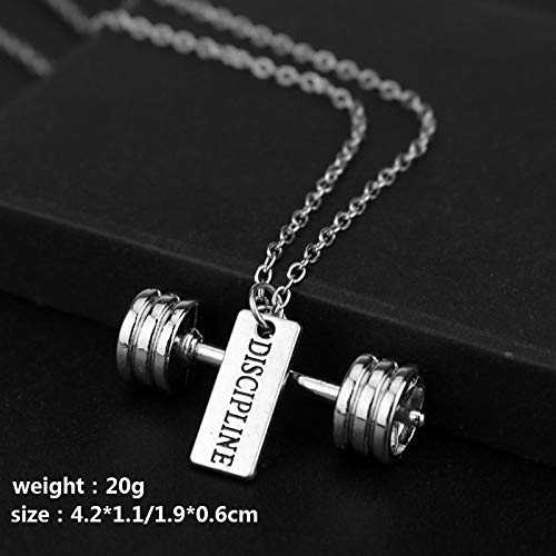 guodong Fitness Gym Jewelry Kettlebell Barbell Collar con Mancuernas Hombres Mujeres Deporte Collar De Levantamiento De Pesas Collares De Culturismo