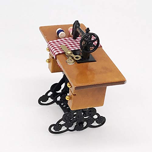 guojiwu 1PC Dollhouse Mini máquina de Coser de muñecas en Miniatura 1:12 Escala de la máquina de Coser para la decoración del Dollhouse Brown guojiwu 1PC Dollhouse Mini máquina de Coser de muñecas en Miniatura 1:12 Escala de la máquina de Coser para la decoración del Dollhouse Brown
