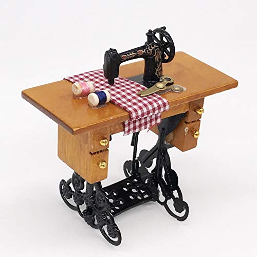 guojiwu 1PC Dollhouse Mini máquina de Coser de muñecas en Miniatura 1:12 Escala de la máquina de Coser para la decoración del Dollhouse Brown guojiwu 1PC Dollhouse Mini máquina de Coser de muñecas en Miniatura 1:12 Escala de la máquina de Coser para la decoración del Dollhouse Brown