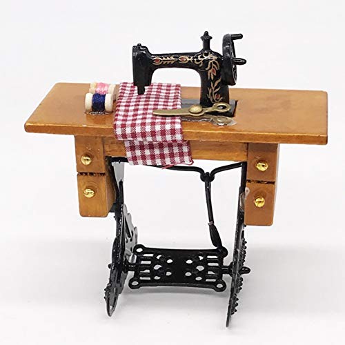 guojiwu 1PC Dollhouse Mini máquina de Coser de muñecas en Miniatura 1:12 Escala de la máquina de Coser para la decoración del Dollhouse Brown guojiwu 1PC Dollhouse Mini máquina de Coser de muñecas en Miniatura 1:12 Escala de la máquina de Coser para la decoración del Dollhouse Brown