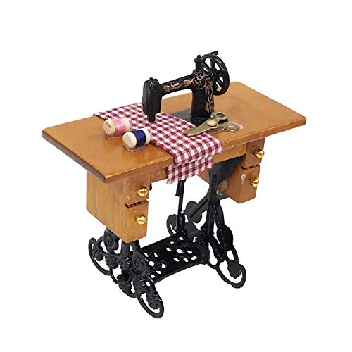 guojiwu 1PC Dollhouse Mini máquina de Coser de muñecas en Miniatura 1:12 Escala de la máquina de Coser para la decoración del Dollhouse Brown guojiwu 1PC Dollhouse Mini máquina de Coser de muñecas en Miniatura 1:12 Escala de la máquina de Coser para la decoración del Dollhouse Brown